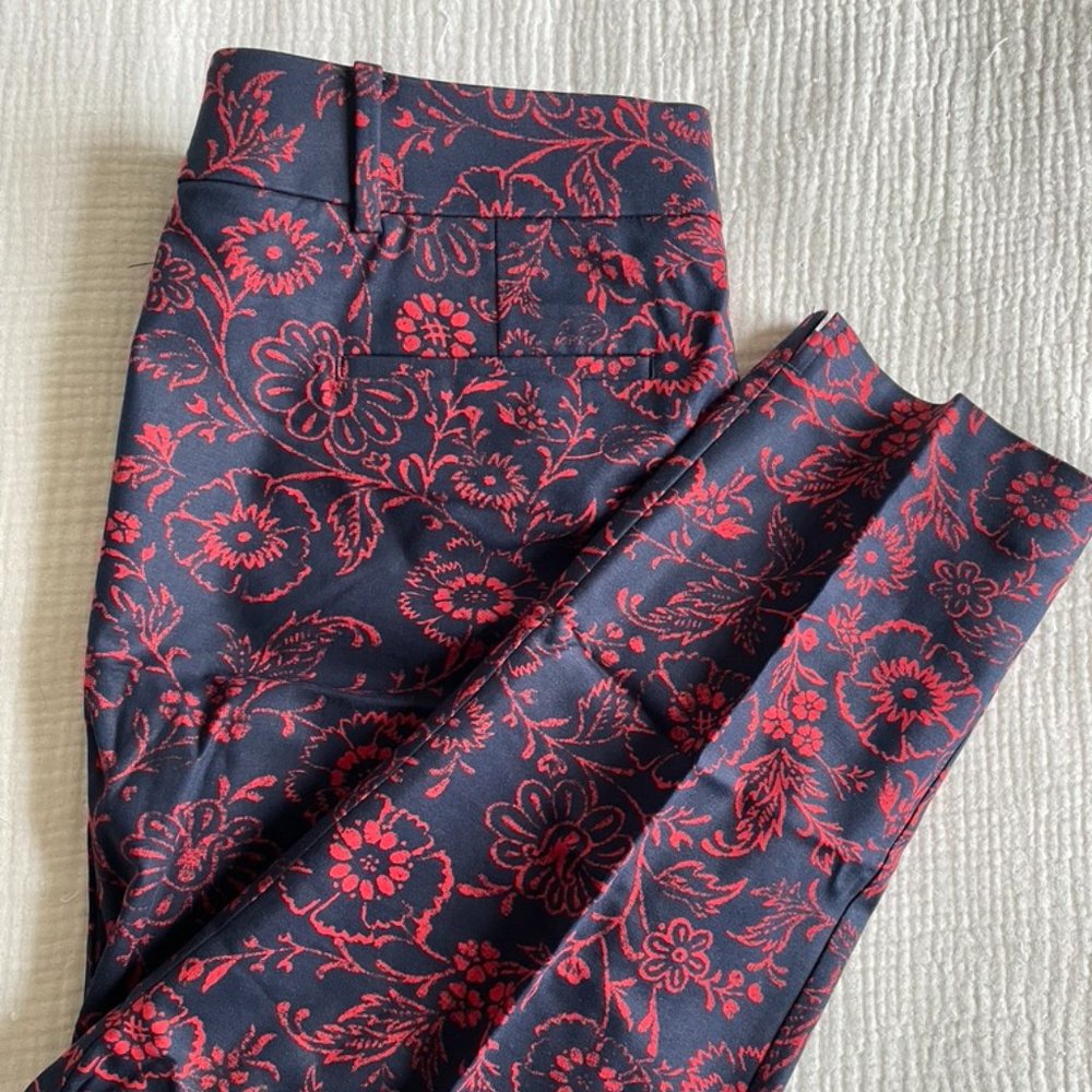Ann Taylor Loft Marissa Pants - red and blue floral